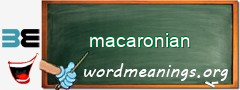 WordMeaning blackboard for macaronian